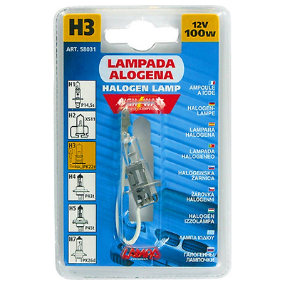 H3 ΑΛΟΓΟΝΟΥ 12V/100W 42mm PK22s ΛΑΜΠΑ