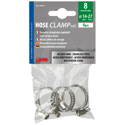 ΚΟΛΙΕΔΕΣ ΣΦΙΓΚΤΗΡΕΣ ΥΨΟΥΣ 8mm & ΔΙΑΜΕΤΡΟΥ 14>27mm ΑΠΟ ΑΝΟΞΕΙΔΩΤΟ ΑΤΣΑΛΙ 4 ΤΕΜ