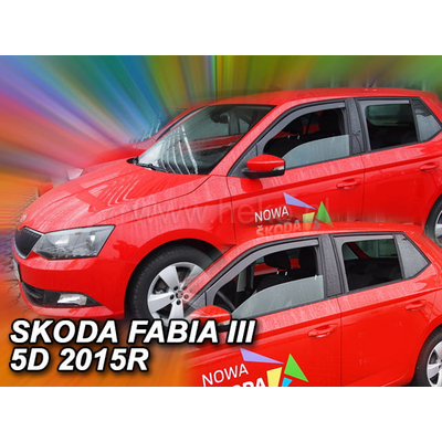 SKODA FABIA III 5D 2014+  HTB ΜΑΚΡΥ ΣΕΤ ΑΝΕΜΟΘΡΑΥΣΤΕΣ ΑΥΤΟΚΙΝΗΤΟΥ ΑΠΟ ΕΥΚΑΜΠΤΟ ΦΙΜΕ ΠΛΑΣΤΙΚΟ HEKO - 4 ΤΕΜ.