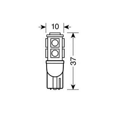 T10 12V 9SMDx3CHIPS POWER27 HYPER-LED