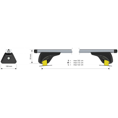 Ολοκληρωμένο σετ (Μπάρες-Πόδια) Nowa M (120 cm)