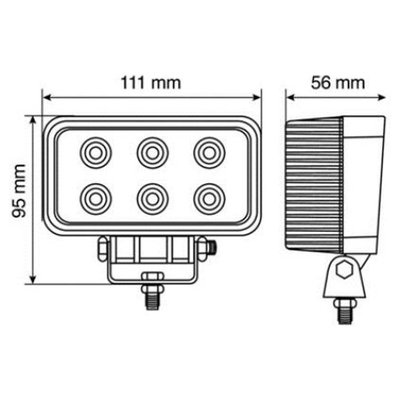 ΠΡΟΒΟΛΕΑΣ ΕΡΓΑΣΙΑΣ WL-2 18W 1200LM  ΜΕ 6 LED ΚΑΡΦΙ 10-30V/21W 6.000K (111 x 95 x 56 mm) -1ΤΕΜ.