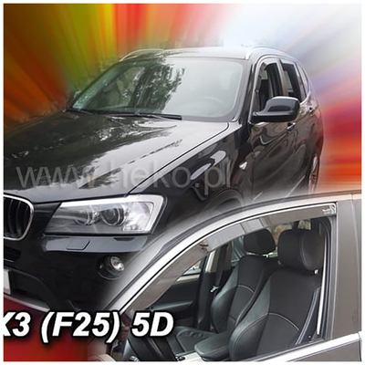 BMW X3 F25 5D 2010-2017 ΖΕΥΓΑΡΙ ΑΝΕΜΟΘΡΑΥΣΤΕΣ ΑΠΟ ΕΥΚΑΜΠΤΟ ΦΙΜΕ ΠΛΑΣΤΙΚΟ HEKO - 2 ΤΕΜ.
