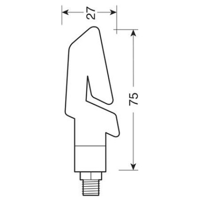 Φλάς KAP Μάυρο με LED 75x27mm