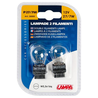 P27/7W 12V 27/7W W2,5x16q STANDAR LINE ΑΛΟΓΟΝΟΥ 2ΤΕΜ. BLISTER