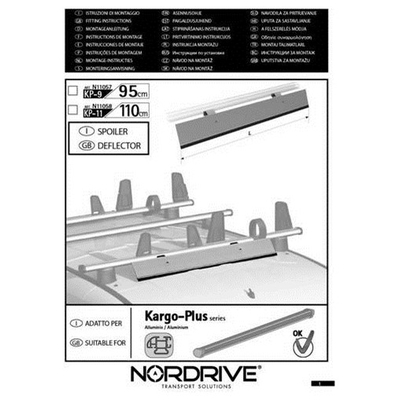 Ανεμοθραύστες Αλουμινίου 110cm για μπάρες Οροφής KARGO