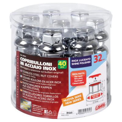 ΚΑΠΑΚΙΑ ΜΠΟΥΛΟΝΙΩΝ ΦΟΡΤΗΓΟΥ ΧΑΛΥΒΔΙΝΑ INOX 32mm 40ΤΕΜ.