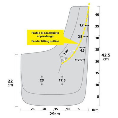 ΛΑΣΠΩΤΗΡΕΣ SPLASH-GUARDS CONTOUR SUV 29x42,5cm TYPE-7 2ΤΕΜ.