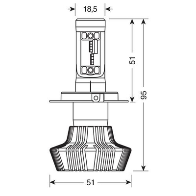 H4 10-30V 6.500K 4.000lm 25W P43t HALO LED 16LED ZES CHIPS 1ΤΕΜ.