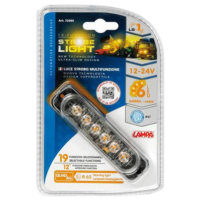 ΣΤΡΟΜΠΟ ΠΟΡΤΟΚΑΛΙ LS1 12/24V ΜΕ 6 LED 19 ΧΡΗΣΕΩΝ ΑΔΙΑΒΡΟΧΟ 113x28mm 1ΤΕΜ.