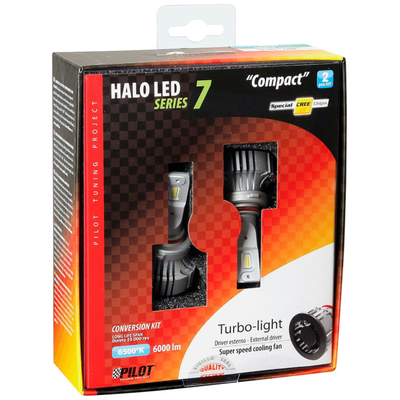 H10/HB3 9005 9-32V 6.500K 6.000lm 72W P20d HALO LED SERIE 7 COMPACT 6LED CREE 2ΤΕΜ. LED KIT
