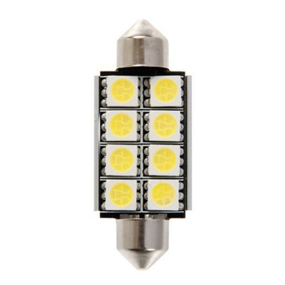 ΛΑΜΠΑΚΙΑ ΜΕ 8 WARNING LED 39MM ΛΕΥΚΑ