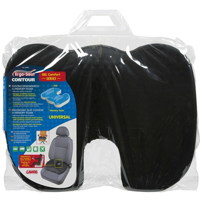 ΜΑΞΙΛΑΡΙ ΚΑΘΙΣΜΑΤΟΣ ERGO SEAT CONTOUR ΜΕ GEL ΚΑΙ ΑΦΡΟ MEMORY FOAM  (ΜΑΥΡΟ) - 1 ΤΕΜ.