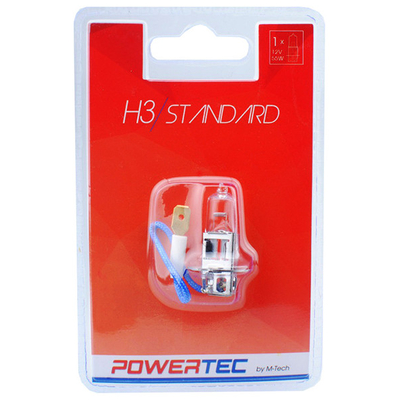 Λαμπάκι Αλογόνου H3 12V 60/55W PK22s  POWERTEC STANDARD ΑΛΟΓΟΝΟΥ 1ΤΕΜ.