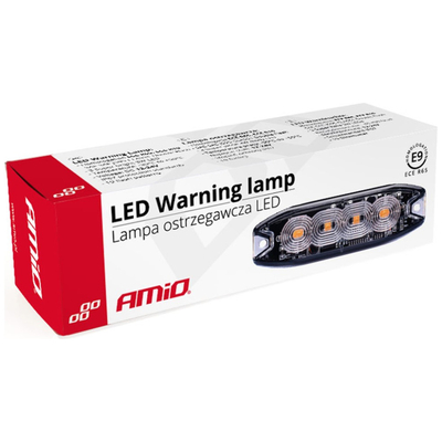ΣΤΡΟΜΠΟ 12/24V 10x3x0,9cm ΠΟΡΤΟΚΑΛΙ 4LED 12W (4x3W) R65 R10 IP68 AMiO - 1 ΤΕΜ.