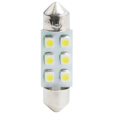 ΛΑΜΠΑΚΙΑ ΠΛΑΦΟΝΙΕΡΑΣ C5W/C10W 12V 0,48W SV8,5 36mm LED 6xSMD3528 ΛΕΥΚΟ 1ΤΕΜ.