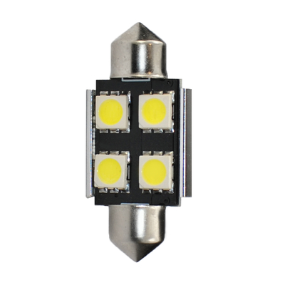 ΛΑΜΠΑΚΙΑ ΠΛΑΦΟΝΙΕΡΑΣ C5W/C10W 12V 0,96W SV8,5 36mm CAN-BUS+RADIATOR LED 4xSMD5050 PREMIUM ΛΕΥΚΟ 1ΤΕΜ