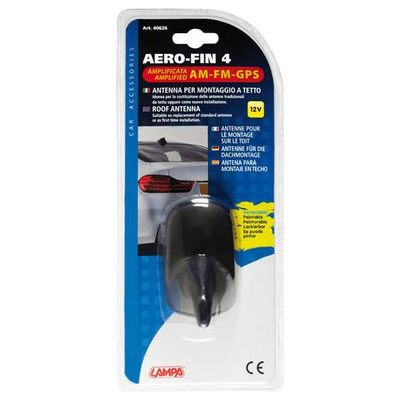 ΚΕΡΑΙΑ ΚΑΡΧΑΡΙΑΣ AERO-FIN 4 12V ΜΑΥΡΗ AM/FM/GPS ΜΕ ΕΝΙΣΧΥΤΗ ΣΗΜΑΤΟΣ 55x85x64mm