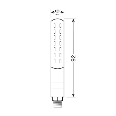 ΦΛΑΣ ΕΜΠΡΟΣ ΓΙΑ MOTO LINE SQ 12V SMD LED 2 ΧΡΗΣΕΩΝ ΘΕΣΕΩΣ/ΦΛΑΣ (ΜΑΥΡΟ 92 X 16 mm) - 2 ΤΕΜ.