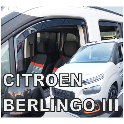 CITROEN BERLINGO III/PEUGEOT RIFTER/OPEL COMBO E 4D/5D LOV 2018+ ΣΕΤ ΑΝΕΜΟΘΡΑΥΣΤΕΣ ΑΥΤΟΚΙΝΗΤΟΥ ΑΠΟ ΕΥΚΑΜΠΤΟ ΦΙΜΕ ΠΛΑΣΤΙΚΟ HEKO - 4 ΤΕΜ.