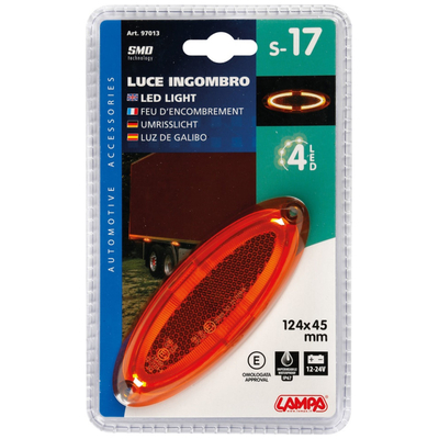 ΦΩΣ ΟΓΚΟΥ 4LED ΠΟΡΤΟΚΑΛΙ ΧΡΩΜΑΤΟΣ SMD 12/24V 124 mm -1ΤΕΜ.