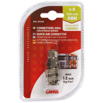 ΣΥΝΔΕΣΜΟΣ C-8 ΘΗΛΥΚΟΣ ΓΙΑ ΣΩΛΗΝΑ ΑΕΡΑ ΦΟΡΤΗΓΟΥ ΜΕ ΔΙΑΜΕΤΡΟ 8 mm - 13 bar/kg/cm2 max - 1 ΤΕΜ.