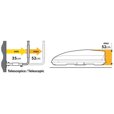 ΒΑΣΗ ΤΟΙΧΟΥ ΣΤΗΡΙΞΗΣ ΜΠΑΓΚΑΖΙΕΡΑΣ ΤΗΛΕΣΚΟΠΙΚΗ 35-52cm TYPE-1 max40kg -2 ΤΕΜ.