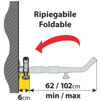 ΒΑΣΗ ΤΟΙΧΟΥ ΣΤΗΡΙΞΗΣ ΜΠΑΓΚΑΖΙΕΡΑΣ ΤΗΛΕΣΚΟΠΙΚΗ 62-102cm TYPE-2 max40kg -2 ΤΕΜ.