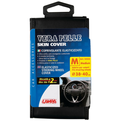 ΚΑΛΥΜΜΑ ΤΙΜΟΝΙΟΥ SKIN-COVER ΔΕΡΜΑΤΙΝΟ 38/40cm (M) ΜΑΥΡΟ ΕΛΑΣΤΙΚΟ 2mm ΠΑΧΟΣ