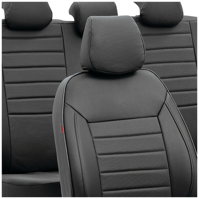 ΚΑΛΥΜΜΑΤΑ ΚΑΘΙΣΜΑΤΩΝ LUXURY LEATHERETTE ΔΕΡΜΑΤΙΝΗ ΑΦΡΩΔΕΣ ΜΑΥΡΟ -4 ΤΕΜ