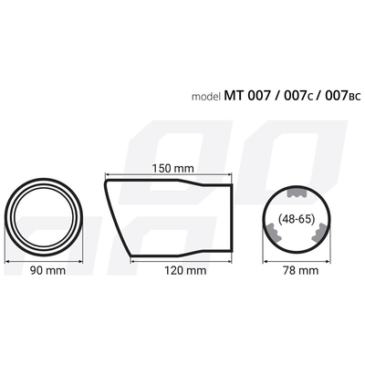 ΑΚΡΟ ΕΞΑΤΜΙΣΗΣ MT-007BC 48-65mm - ΣΤΡΟΓΓΥΛΟ AMIO – 1 ΤΕΜ.
