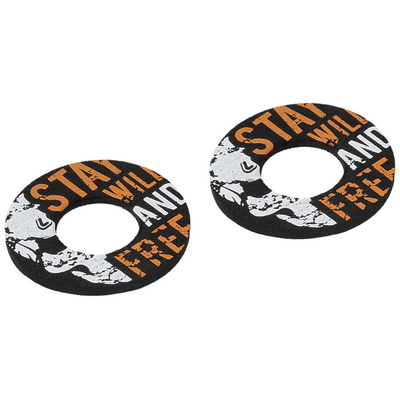 ΧΕΡΟΥΛΙΑ MOTO DONUT OFF-ROAD ΜΑΥΡΑ/ΠΟΡΤΟΚΑΛΙ 22MM+25MM 12CM 2ΤΕΜ