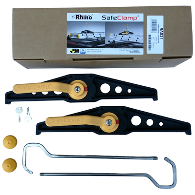 ΣΥΣΤΗΜΑ ΣΤΑΘΕΡΟΠΟΙΗΣΗΣ / ΜΕΤΑΦΟΡΑΣ ΣΚΑΛΑΣ RHINO SAFE CLAMP ΣΕ ΜΠΑΡΕΣ ΟΡΟΦΗΣ - 2 ΤΕΜ.