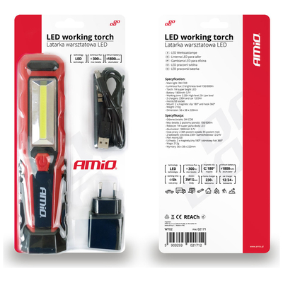 ΦΑΚΟΣ WT02 12/24/230V/MICRO USB COB LED 150/300lm 3W ΜΕ ΜΑΓΝΗΤΙΚΗ ΒΑΣΗ+ΓΑΝΤΖΟΣ