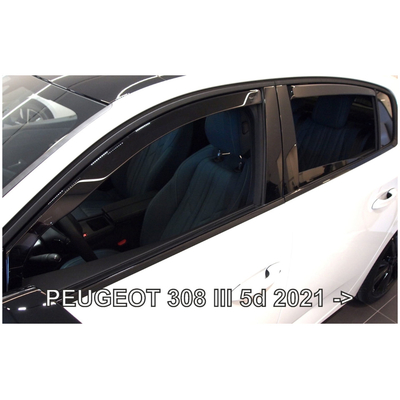 PEUGEOT 308 5D 2021+ ΣΕΤ ΑΝΕΜΟΘΡΑΥΣΤΕΣ ΑΥΤΟΚΙΝΗΤΟΥ ΑΠΟ ΕΥΚΑΜΠΤΟ ΦΙΜΕ ΠΛΑΣΤΙΚΟ HEKO - 4 ΤΕΜ.