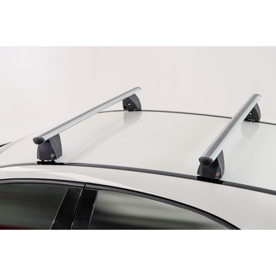 ΣΕΤ ROOF RACK ΜΠΑΡΕΣ ΟΡΟΦΗΣ ΑΛΟΥΜΙΝΙΟΥ DELTA M SILVER 123 cm ΣΕ AΣΗΜΙ ΧΡΩΜΑ ΜΕ ΚΑΠΑΚΙΑ ΑΚΡΩΝ TYPE G/FP ΓΙΑ ΑΠΛΗ ΟΡΟΦΗ MENABO - 2 ΤΕΜ.