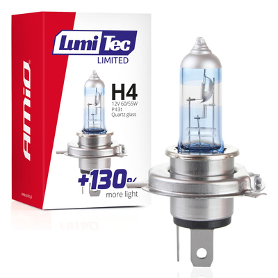 H4 12V 60/55W P43t LUMITEC LIMITED +130% UP TO 40m AMIO - 1 ΤΕΜ.