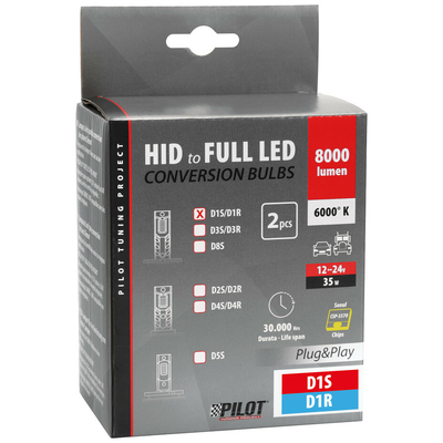 D1S/D1R 12/24V 35W 6.000K 8000lm LED SEOUL CSP-3570chips CAN BUS PLUG & PLAY LAMPA - 2ΤΕΜ.