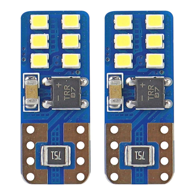 T10 12V W2,1x9,5d ΛΕΥΚΟ 5.600K 12SMDx2016​ AMIO - 2 ΤΕΜ.