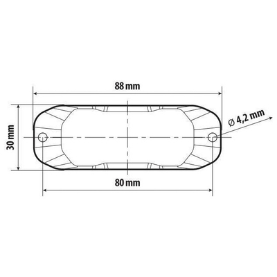 ΣΤΡΟΜΠΟ ΠΟΡΤΟΚΑΛΙ 12/24V 3 LED 4 ΧΡΗΣΕΩΝ ΑΔΙΑΒΡΟΧΟ IP67 (ΠΑΧΟΣ: 7mm) 88x30mm  LAMPA - 1 TEM.