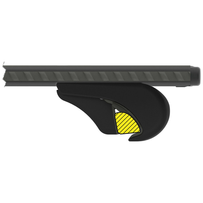 ΜΠΑΡΕΣ ΟΡΟΦΗΣ ΑΝΟΔIΩΜΕΝΟ ΑΛΟΥΜΙΝΙΟΥ (L) 128cm 100max ΜΑΥΡΗ SILENZIO (RAILING STANDARD/S/W)​NORDRIVE - 2 ΤΕΜ.