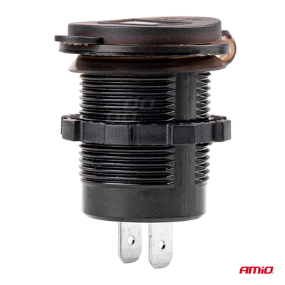 ΠΡΙΖΑ ΜΕ 2 ΘΥΡΕΣ USB ΚΑΙ ΨΗΦΙΑΚΟ ΒΟΛΤΟΜΕΤΡΟ ΜΕ ΚΑΠΑΚΙ ΜΑΥΡΗ 12/24V 5V 3.1A MOD-6 AMIO -1 ΤΕΜ.