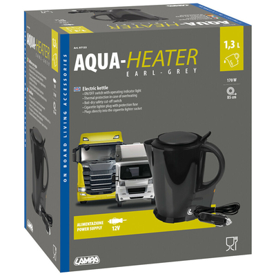 ΒΡΑΣΤΗΡΑΣ ΝΕΡΟΥ 12V/170W /85CM ΚΑΛΩΔΙΟ/ 1,3LT EARL-GREY  ΜΑΥΡΟ ΧΡΩΜΑ LAMPA - 1 ΤΕΜ