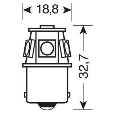 R5W BA15s 24/28V 6SMDX1CHIP LED 35lm ΚΟΚΚΙΝΟ ΚΟΥΤΙ LAMPA - 20 ΤΕΜ.