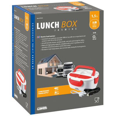 ΔΟΧΕΙΟ ΦΑΓΗΤΟΥ (ΤΑΠΕΡ)  12/24V/220v 50W 80cm 1,5lt ΗΛΕΚΤΡΙΚΟ/ΘΕΡΜΑΙΝΟΜΕΝΟ LUNCH-BOX ΛΕΥΚΟ/ΚΟΚΚΙΝΟ 35x17cm LAMPA - 1 ΤΕΜ