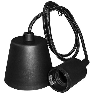 ELVHX - EL329302 | ΣΕΤ ΣΙΛΙΚΟΝΗΣ U+U ΡΟΖΕΤΑ ΜΕ ΚΑΛΩΔΙΟ 1mt 2x0.75mm² & NTOYI E27 MAYΡΟ