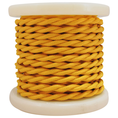 ELVHX - EL338013 | Textile Cable Τwist 2x0.75mm²- ρολλό 10mt – KIΤΡΙΝΟ ΣΚΟΥΡΟ