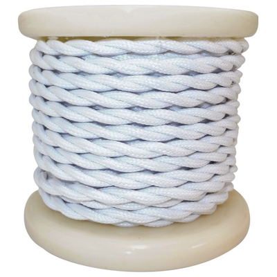 ELVHX - EL338016 | Textile Cable Τwist 2x0.75mm²- ρολλό 10mt – ΛΕΥΚΟ