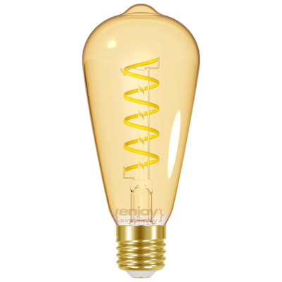 ELVHX - EL825202 | LED FILLAMENT SPIRAL AMBER|ST64 4.8W(>32w) E27|2000k|350lm|{enjoysimplicity}™