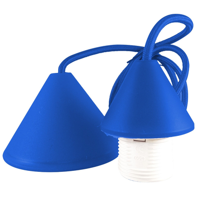 ELVHX - EL329206 | ΣΕΤ PVC V+V ΡΟΖΕΤΑ ΜΕ ΚΑΛΩΔΙΟ 1mt 2x0.75mm² & NTOYI E27 ΜΠΛΕ